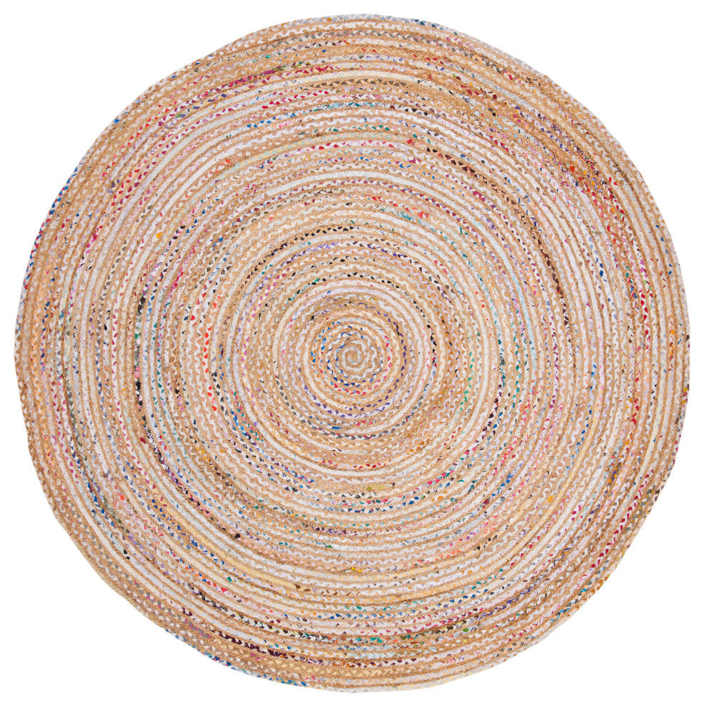 Safavieh Cape Cod Collection CAP202 Rug, Beige/Multi, 7' Round