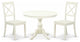 3 Pc Dining Set, Linen White Small Table, 2 Linen White and Chairs, Linen White