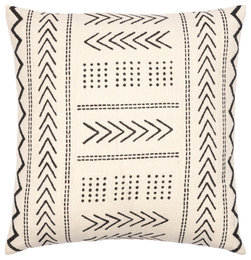 Surya Malian Cream Pillow Shell With Down Insert 22"H X 22"W