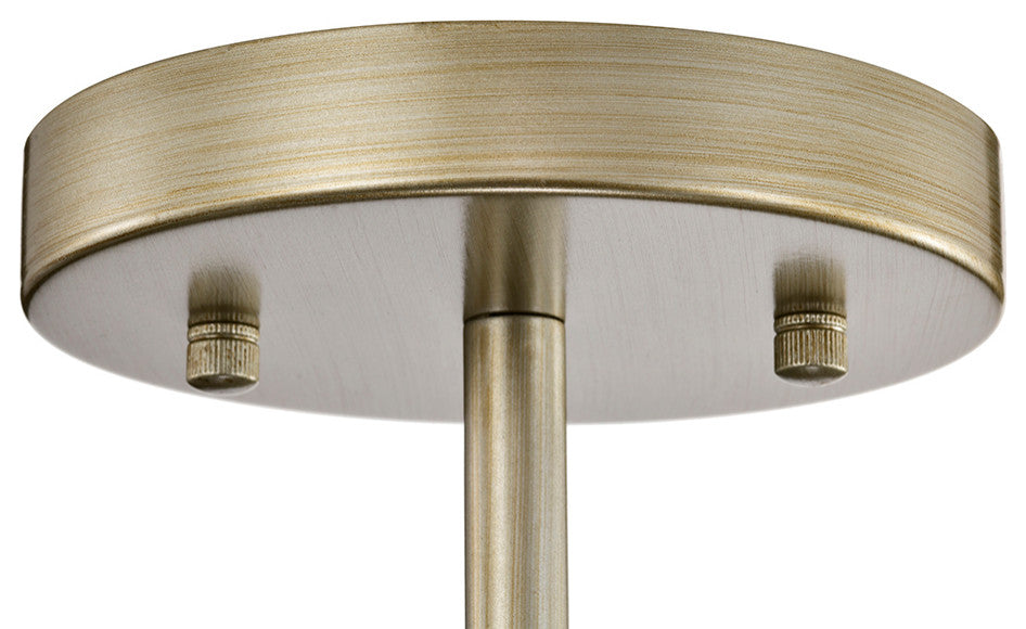 Eva Brushed Silver-ish Champagne Clear Glass Bars Flush Mount