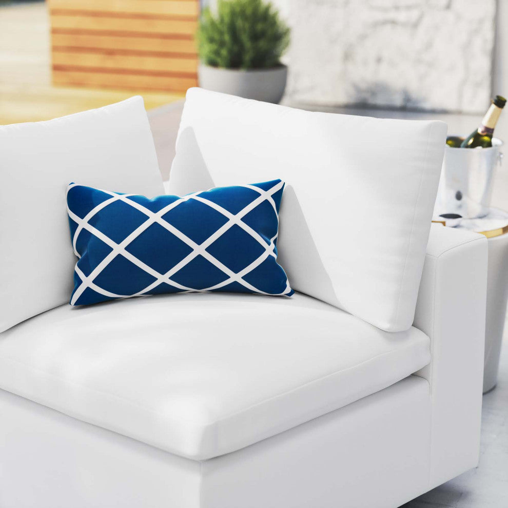 Lounge Sofa Corner Chair, Sunbrella, White, Modern, Outdoor Patio Hospitality