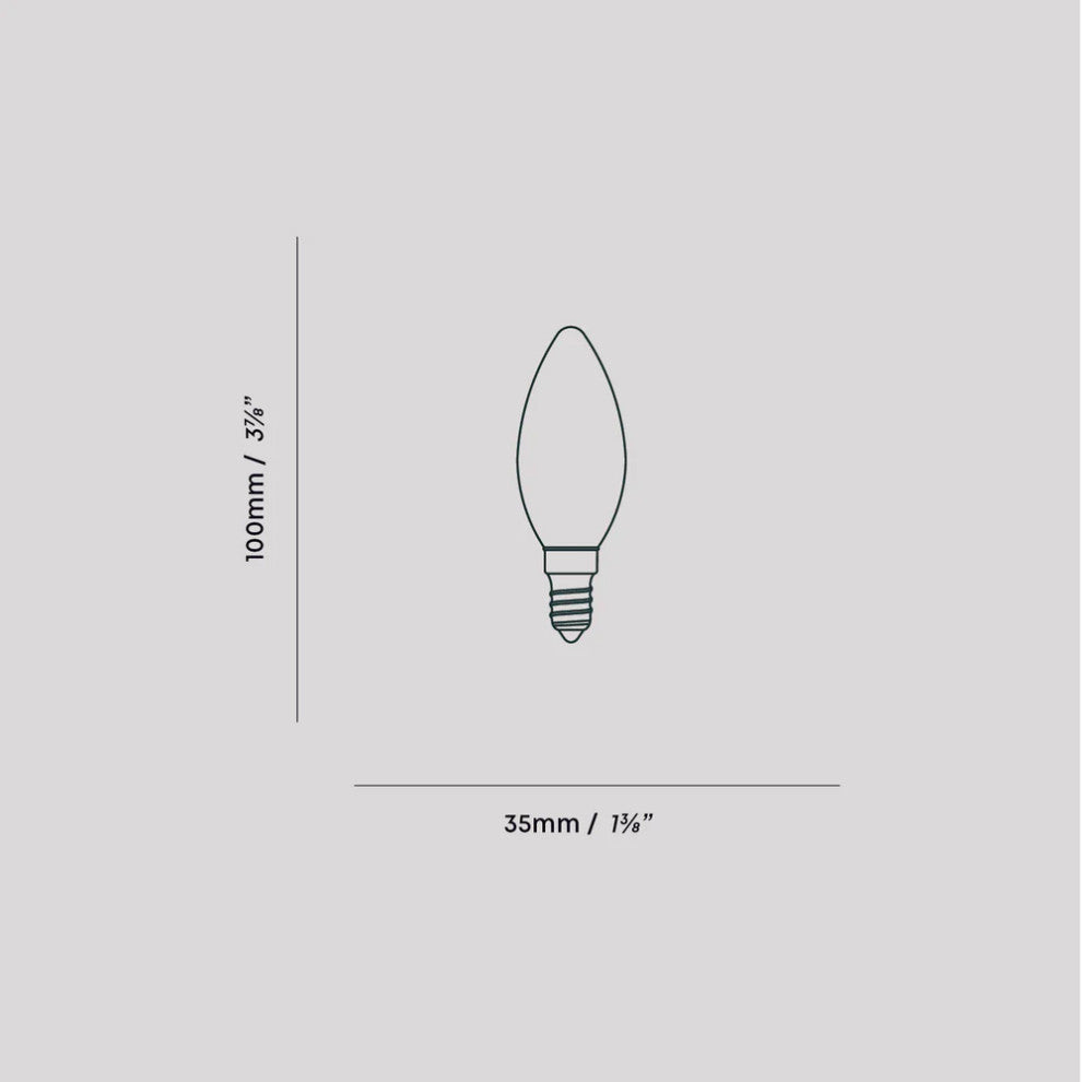 Candle Light Bulb 2700K E12 Non-Tinted, Set of 20