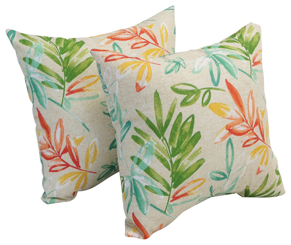 17" Square Polyester Outdoor Throw Pillows, Set of 4, Menillo Opal