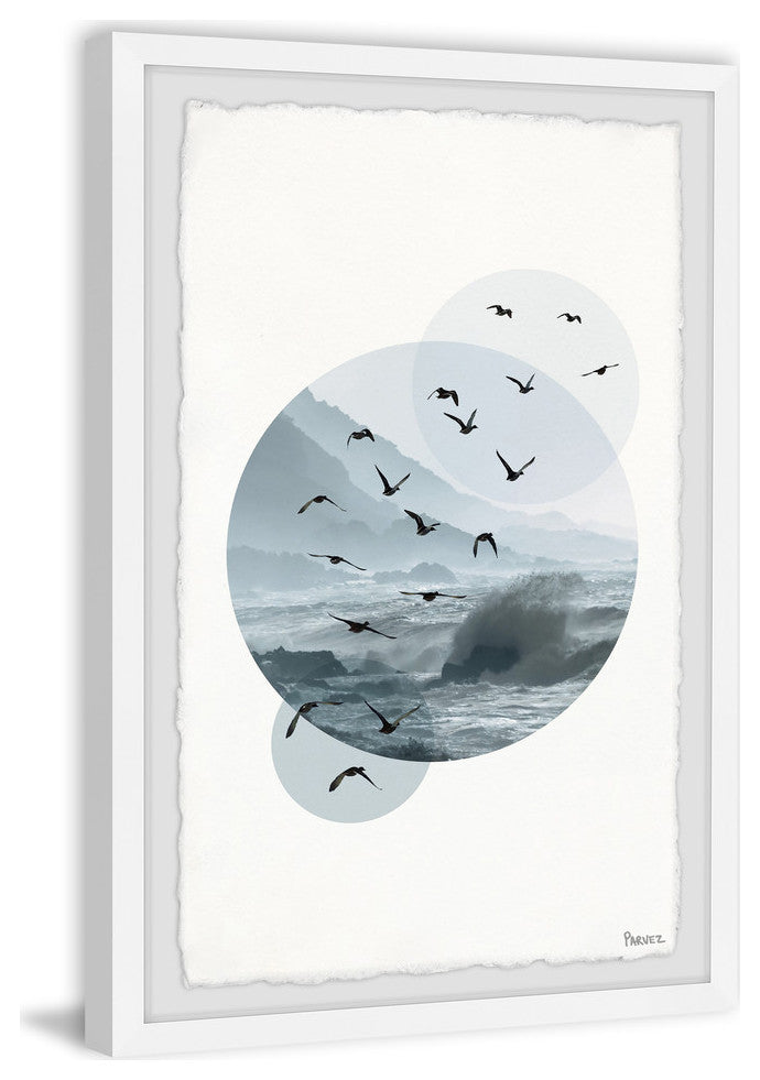 "Bird Waves" Framed Painting Print, 12"x18"