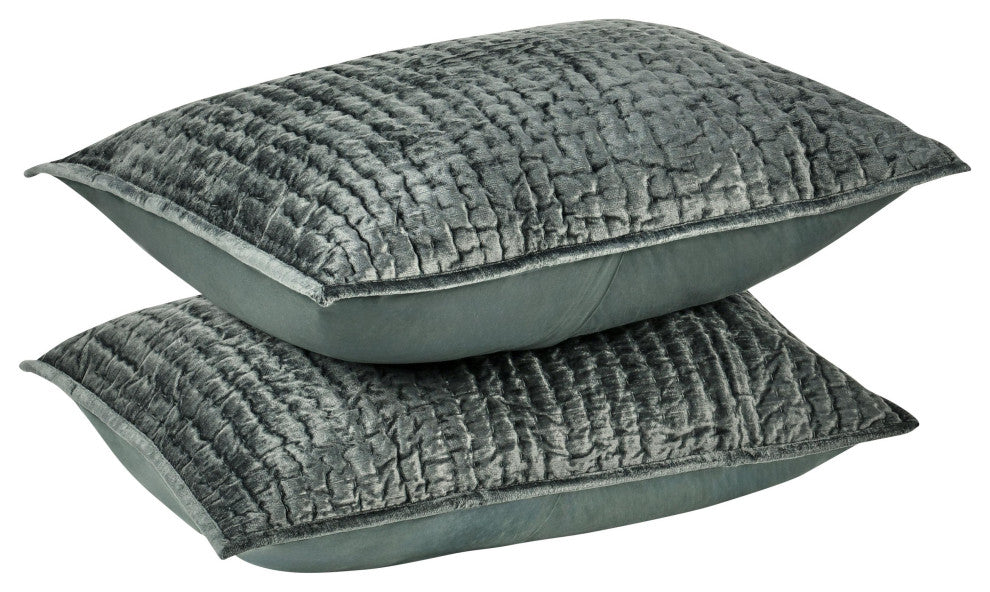 Dimitry Velvet Sham in Bay Green by Kosas Home, Bay Green, Standard Sham