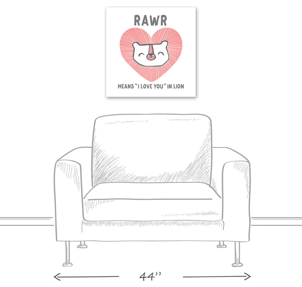 Lion Love 20x20 Canvas Wall Art