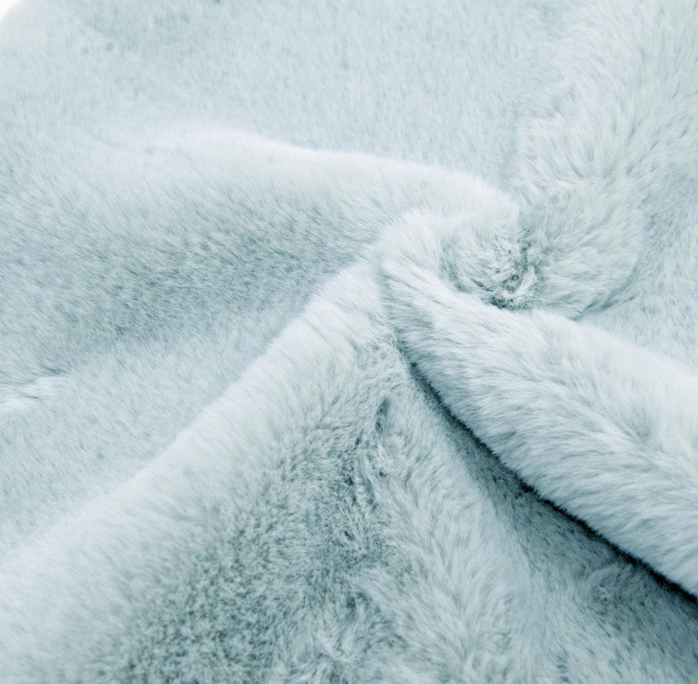 Heavy Faux Fur Throw Pillow Covers 2pcs Set, Vapor Blue, 20''x20''