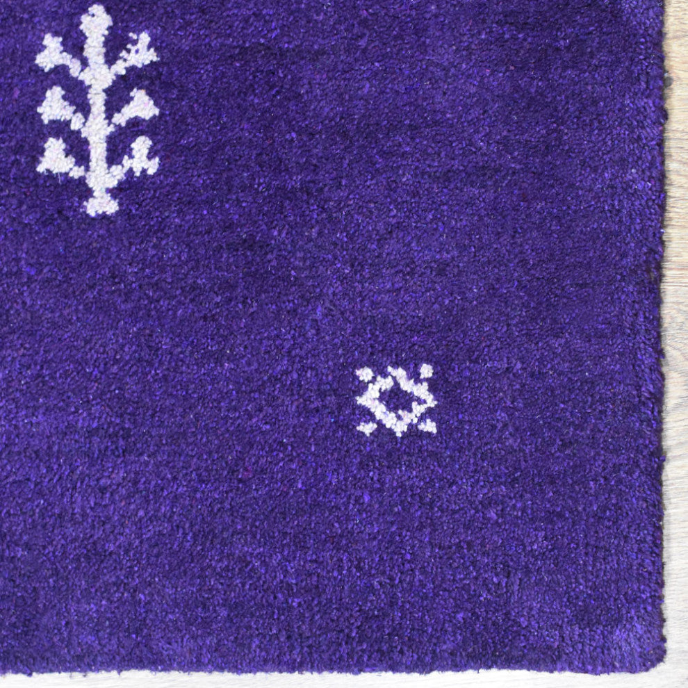 HAND KNOTTED LOOM SILK ECO-FRIENDLY AREA RUG -10'x10',Square,Purple,Contemporary