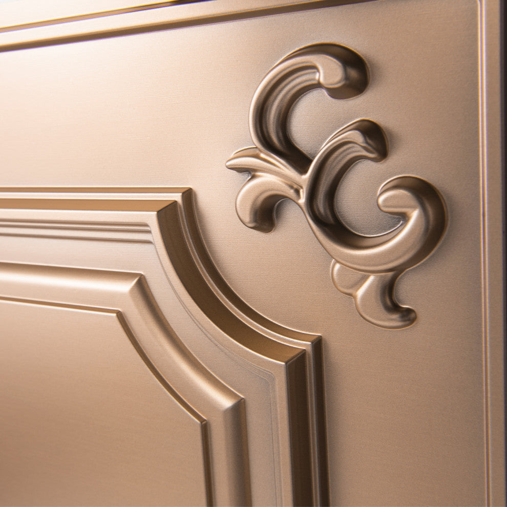 Drop Ceiling Tiles 24x24inch (12-Pack, 48 Sq.ft), Wainscoting Panels Glue Up 2x2, Bronze