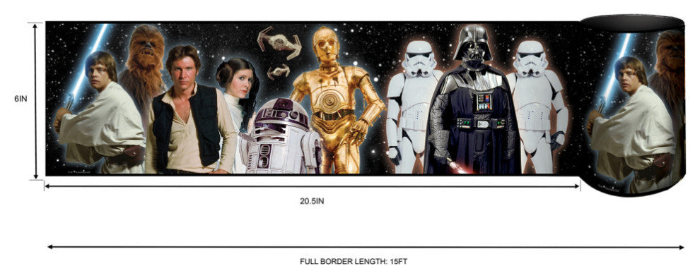 Red Star Wars Characters Peel & Stick Wallpaper Border