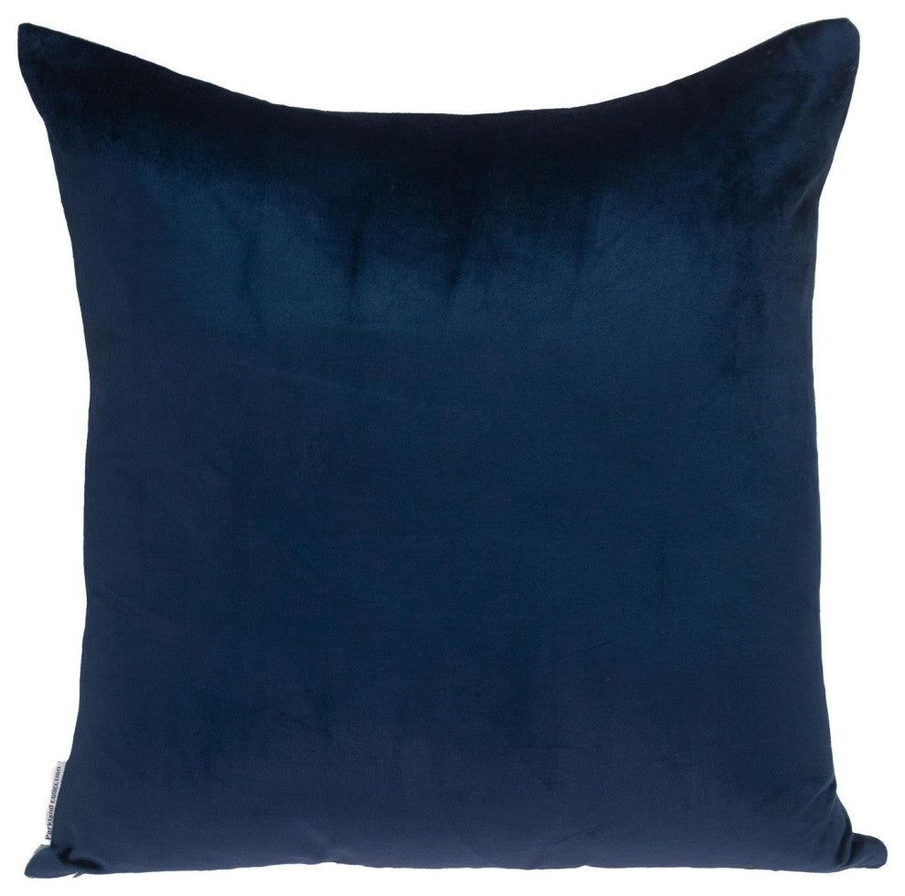 Navy and Gray Dual Solid Color Reversible Throw Pillow