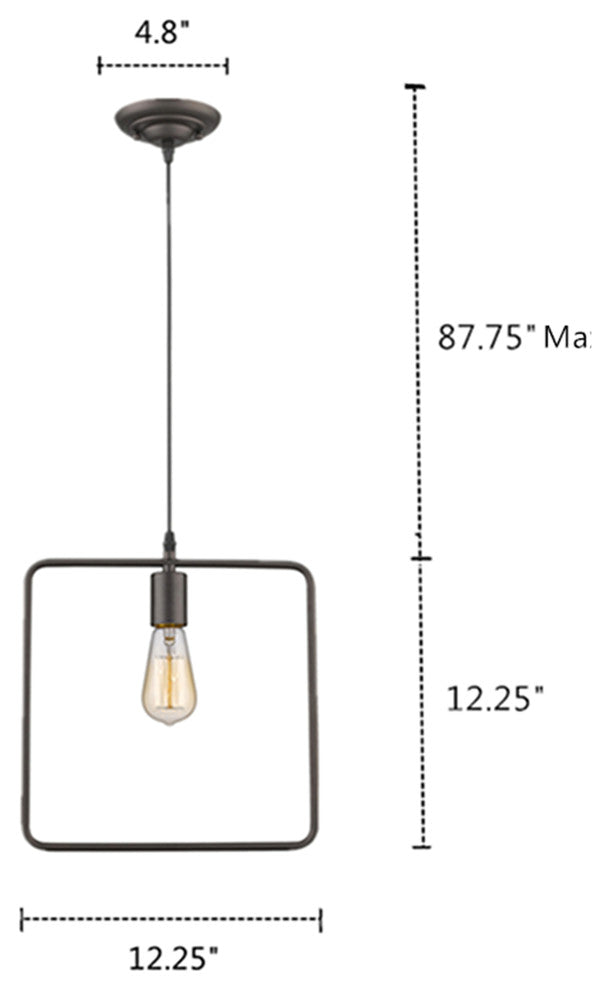 Ironclad 1-Light Rubbed Bronze Ceiling Mini Pendant 12"