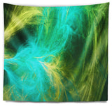 Green Mystic Psychedelic Design Abstract Wall Tapestry, 60"x50"