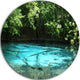 Emerald Pond In Deep Forest, Landscape Photo Round Wall Art, 11"