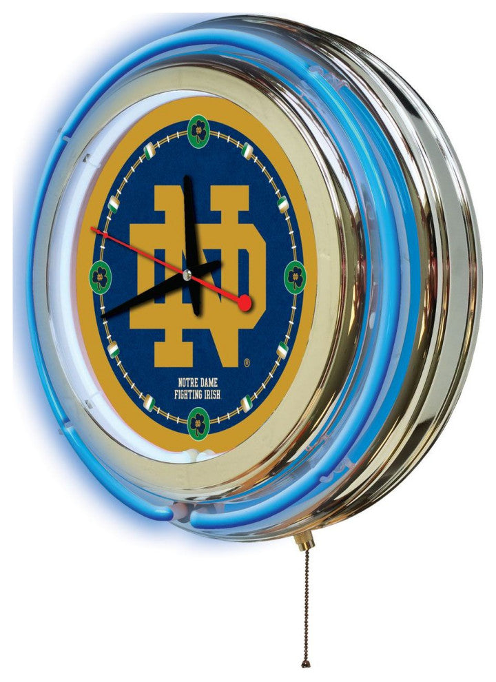 Holland Clk15 Notre Dame ND 15" Double Neon Wall Clock