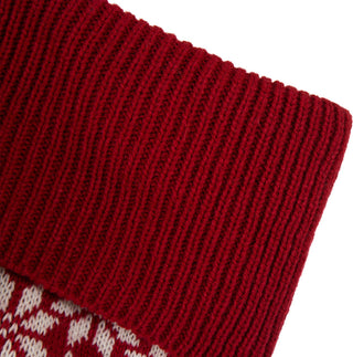 24" Knitted Acrylic Christmas Stocking With Snowflake
