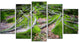 "Green Wild Deep Moss Forest" Landscape Art Print Canvas, 5 Panels, 60"x32"