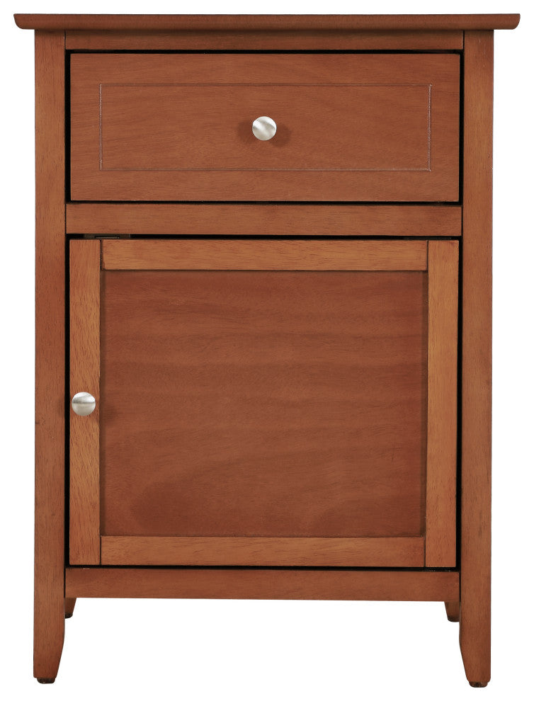 Izzy 1-Drawer, 1-Door Nightstand, Cherry, Oak