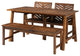 Solid Acacia Wood 4-Piece Chevron Dining Set - Dark Brown