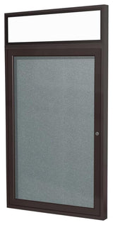 Ghent's Vinyl 36" x 24" 1 Door Enclosed Bulletin Board in Stone