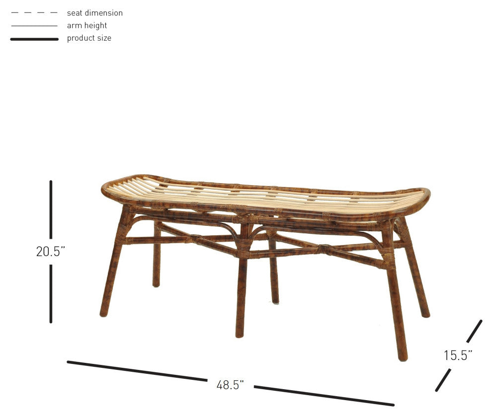 Beyla Rattan Bench