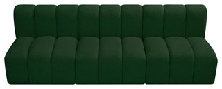 Arc Boucle Fabric Upholstered 3-Pc. Modular Sofa, Green