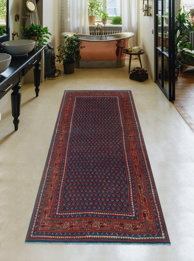 Fine Vintage Distressed Baaqi Navy Runner