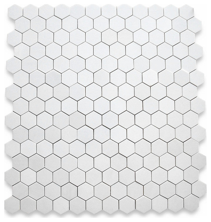 Thassos White Marble Hexagon Mosaic Tile 3 inch Polished, 1 sheet