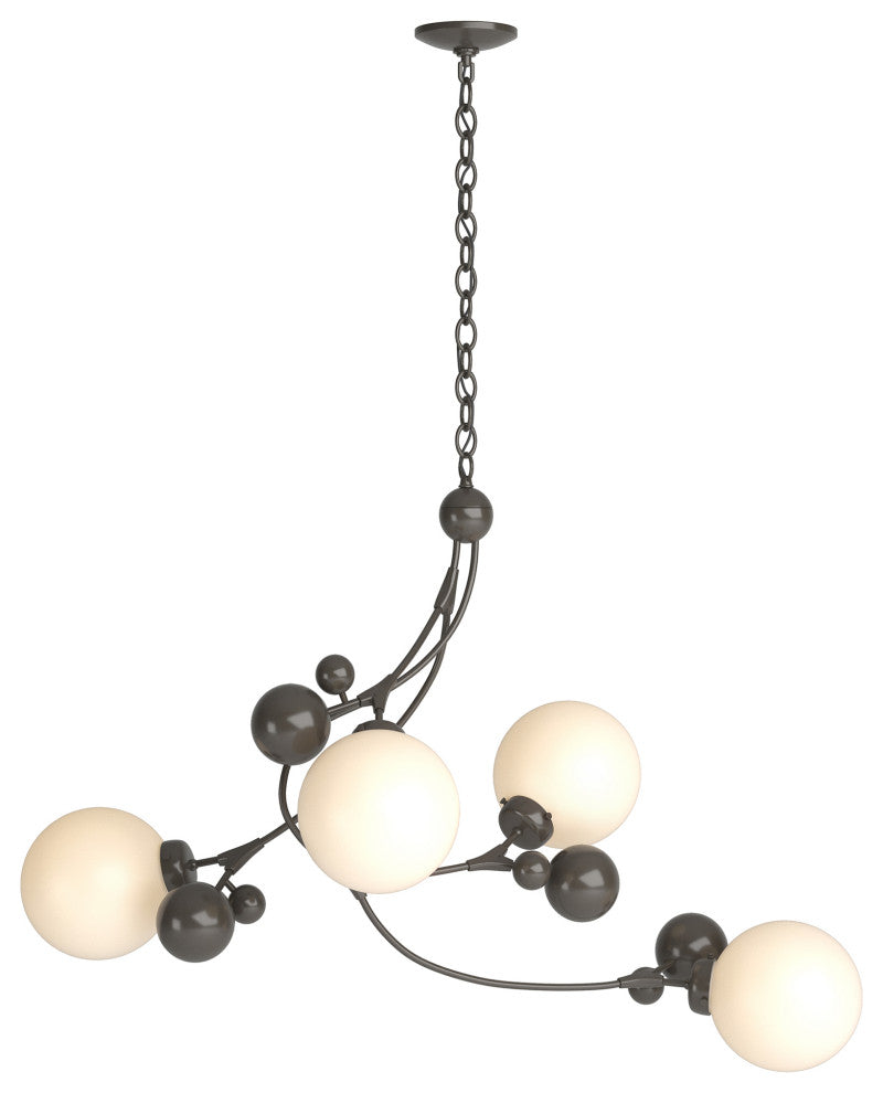 Sprig Pendant, Dark Smoke Finish, Opal Glass