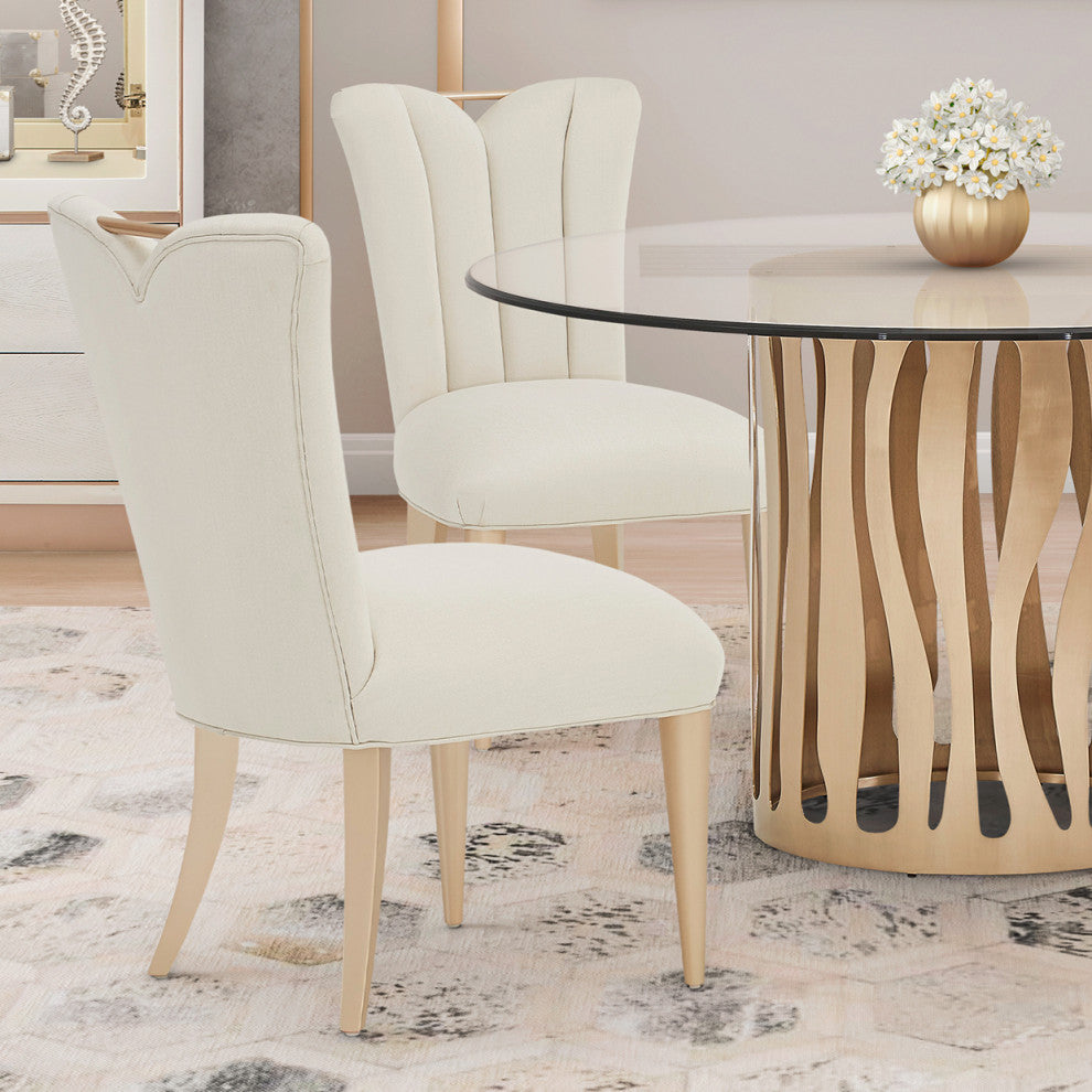 La Rachelle Dining Side Chair, Set of 2 - Medium Champagne