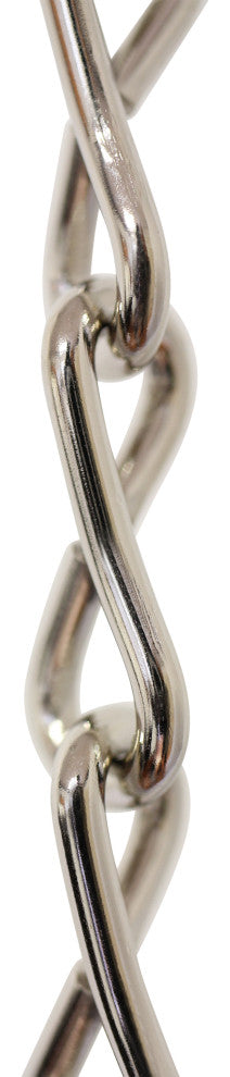 Steel Single Jack Basket Chain, 3 Sizes, 10', Polished Nickel, U25
