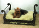 Antique Bronze Iron Sleigh Pet Dog Bed, Metal Frame