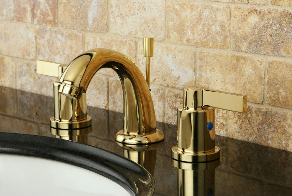 Kingston Brass Widespread Bathroom Faucet, Polished Brass