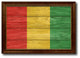 Guinea Country Textured Flag Print With Brown Gold Frame, 15"X21"