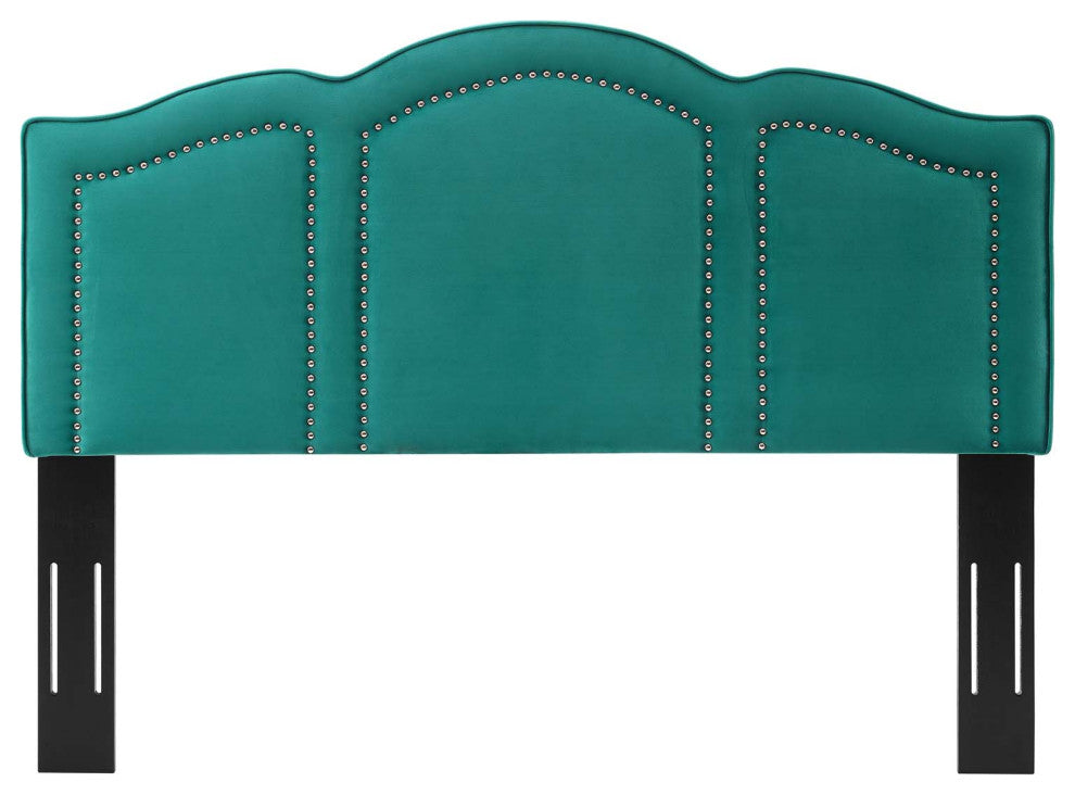 Headboard, King Size, Velvet, Teal Blue, Modern Contemporary, Bedroom Master