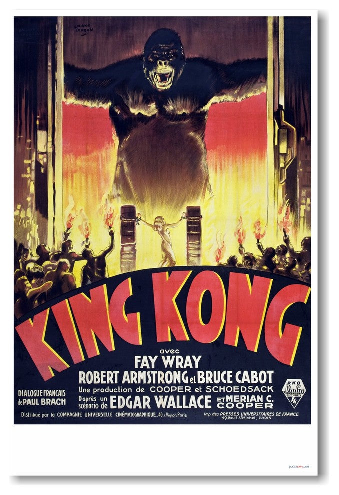 King Kong 1933 - French Movie Poster - NEW Vintage Reprint Poster