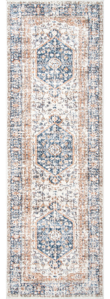 Nuloom Vintage Jacquie Floral Traditional Area Rug, Blue 2'8"x8'