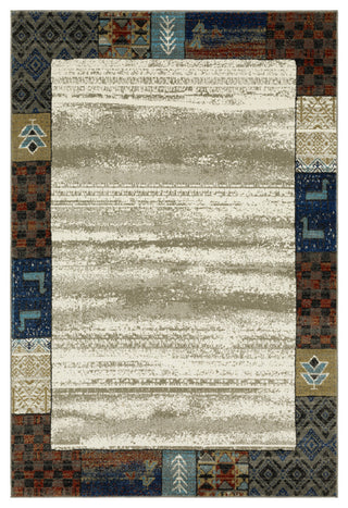 Vander Patchwork Border Beige/Multi-colored Indoor Area Rug, Beige, 7'10"x10'