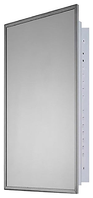 Deluxe Series Medicine Cabinet, 16"x30", Stainless Steel Frame, Recessed