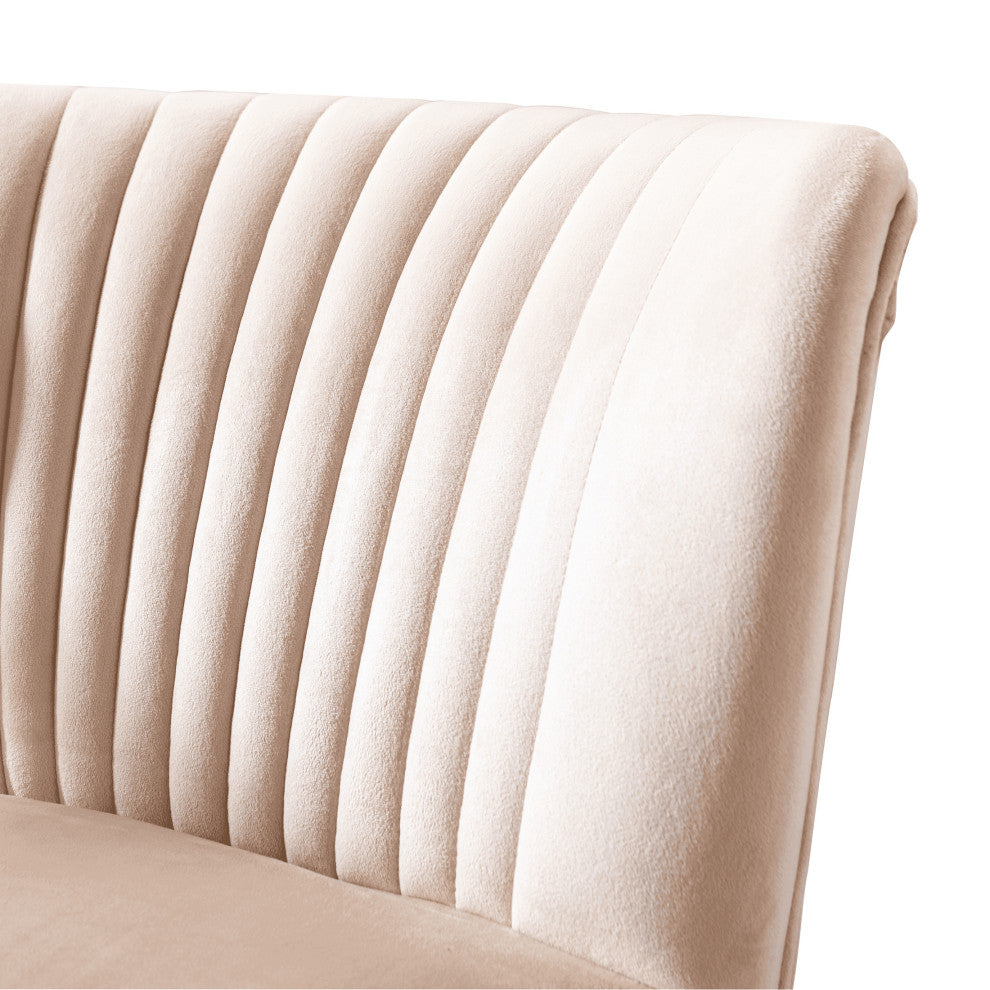 WestinTrends 22" Tufted Velvet Accent Chair for Dining, Living Room, Bedroom, Tan