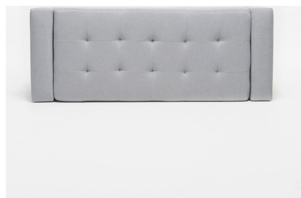 GDF Studio Guernsey Contemporary Tufted Fabric Storage Ottoman Bench, Light Gray