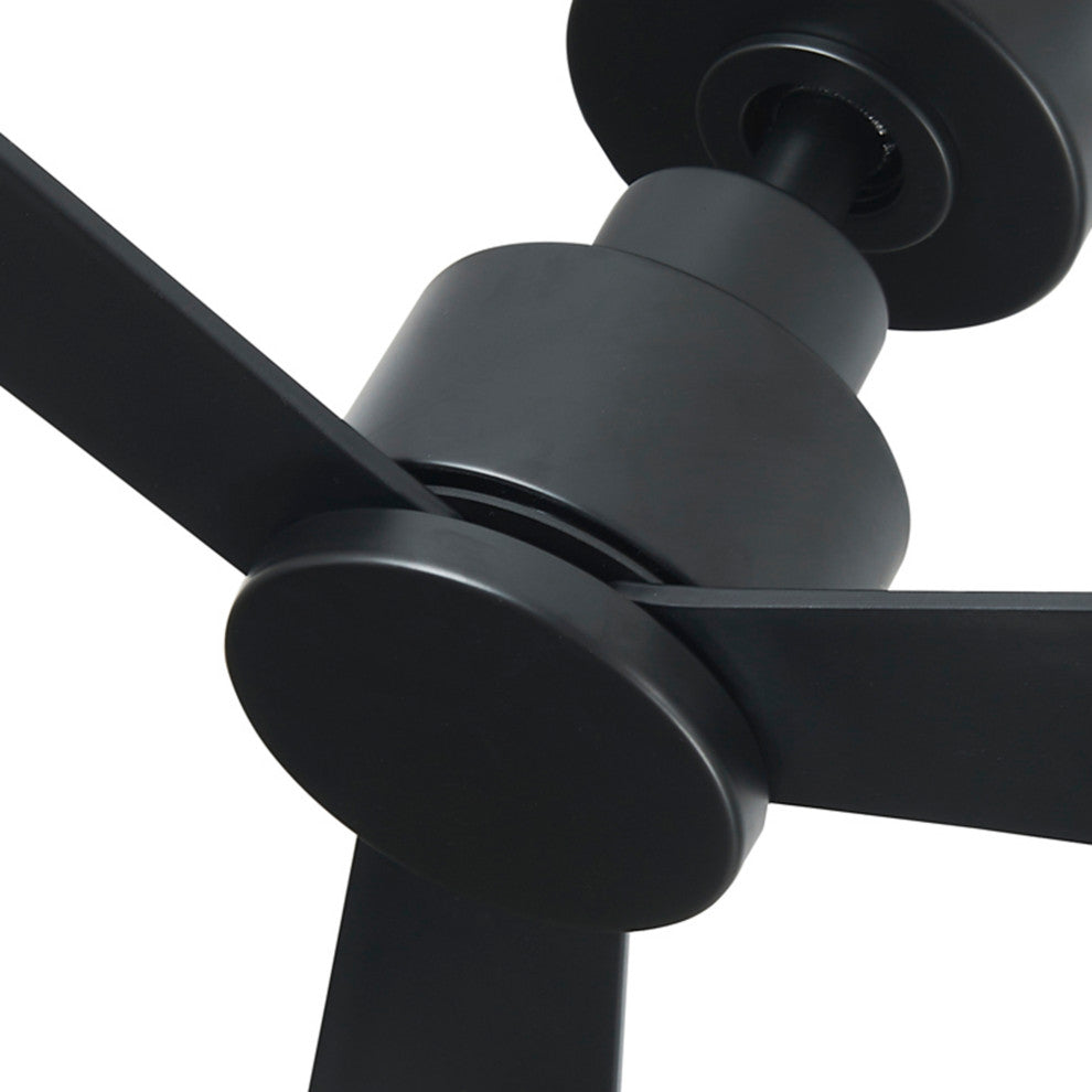 52 in. Modern Ceiling Fan with Reversible DC Motor,Six Speeds,Black