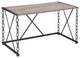 ACME Jodie Console Table, Rustic Oak and Antique Black Finish
