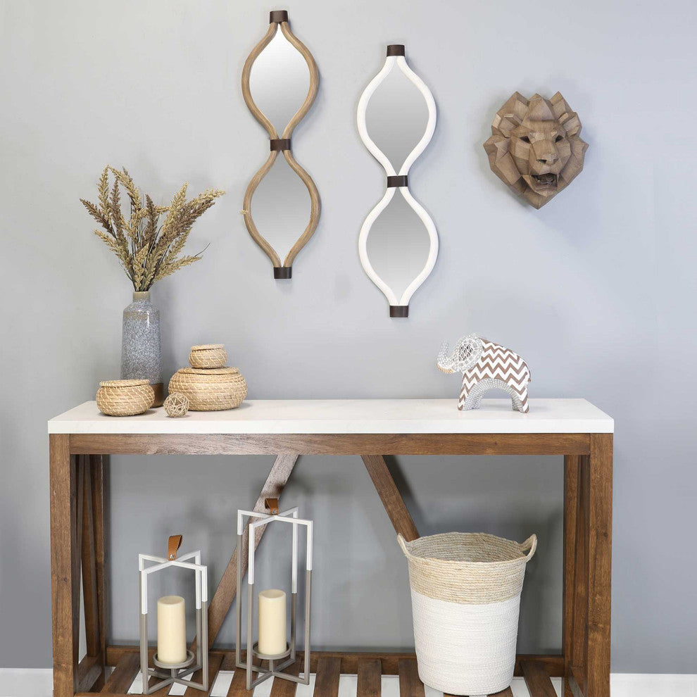 HomeRoots White Metal Teardrop Framed Wall Mirror