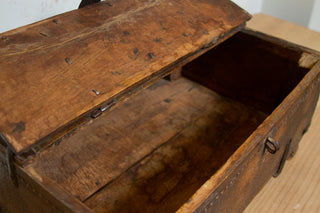 Rustic Carved Antique Cash Box