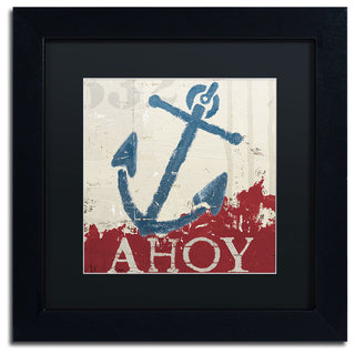 'Nautical IV Red' Matted Framed Canvas Art by Wellington Studio