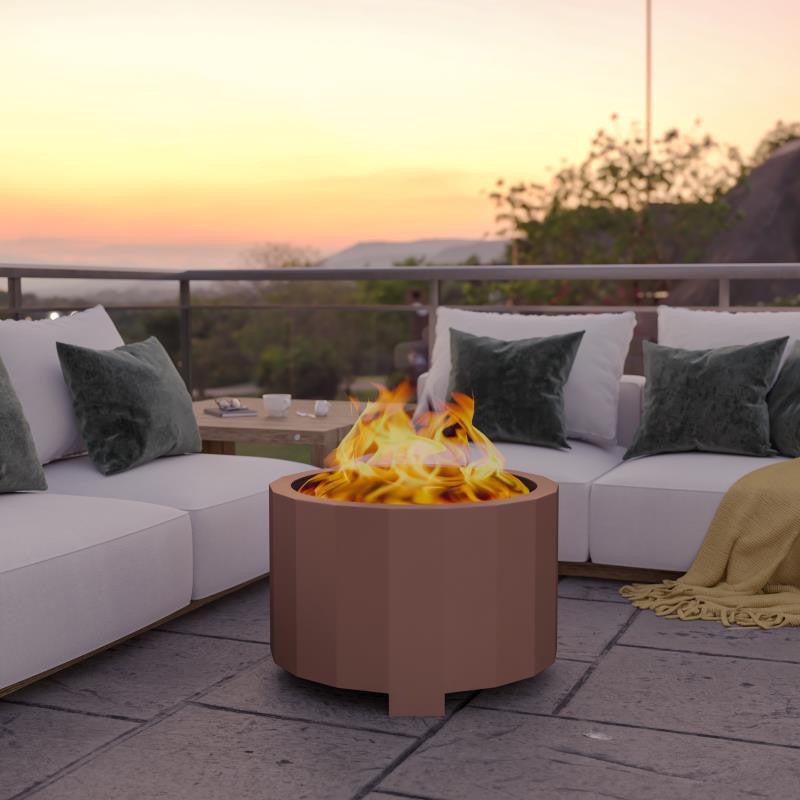Titus Commercial Grade 27" Smokeless Outdoor Firepit, Bronze
