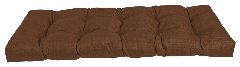 46-inch by 19-inch Tufted Solid Outdoor Spun Polyester Loveseat Cushion