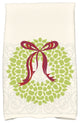 Gate Wreath Holiday Floral Print Kitchen Towel, Green