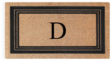 A1HC Natural Coir Monogrammed Triple Border Flock Durable Doormat, 18"x30", D